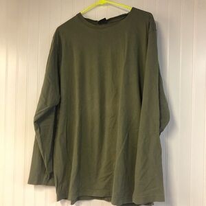 Woolrich Men's Olive Green Long Sleeve Shirt Cotton Large